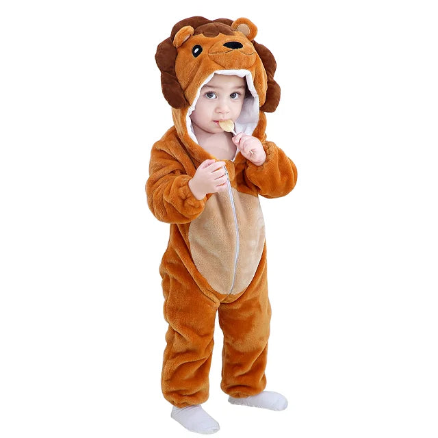 MICHLEY Winter Baby Strampler Mit Kapuze Flanell Cosplay Kleinkind Infant Kleidung Insgesamt Bodys Overall Kostüm Für Kinder Mädchen Junge.