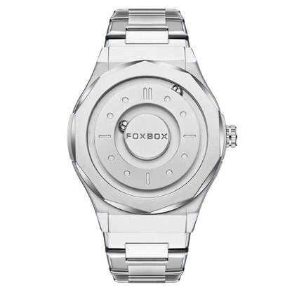 FOXBOX Creative Scrolling Pointer Magnetic Force Men's Quartz Wristwatches Outdoor Sports Waterproof Watch Men Relogio Masculino