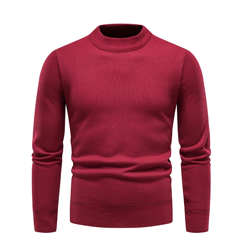 Men's Pullover Soft Sweater Winter Velvet Shirts Brand Clothing Knitted Fleece Warm Cold Blouse Slim Fit Bottom Shirts.