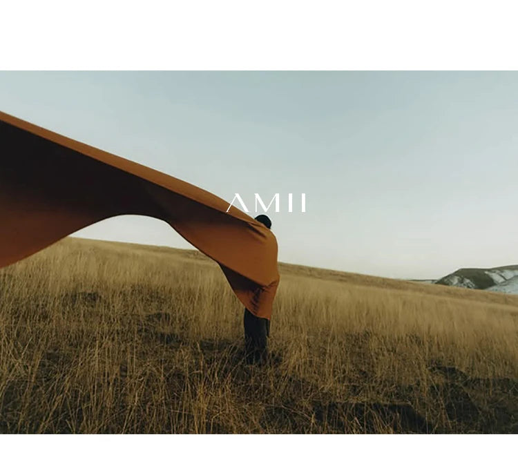 AMII Minimalist PU Leather Skirt For Women 2025 American Retro Knee-Length Skirt Solid Basics Business Women's Clothing 12553014.