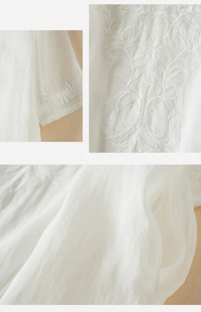 Vintage bedruckte Frauen kleider neue französische lose V-Ausschnitt Kleidung Kurzarm Sommer A-Linie Stickerei Empire Kleid.