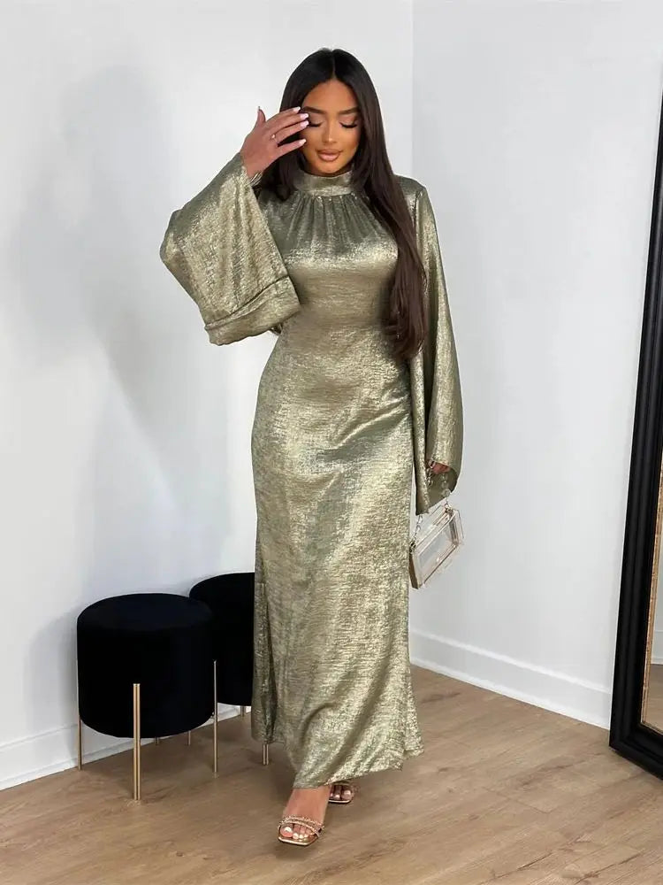 Shiny Satin Abaya Dubai Luxury 2025 Muslim Islam Abayas For Women Kaftan Dress Kebaya Caftan Marocain Femme Vestidos Musulmanes.