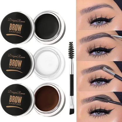 Matte Brown Black Wild Eyebrow Cream 3D Natural Tint Eyebrow Enhancers Gel Wax Waterproof Lasting Eye Makeup Cosmetic Tools.