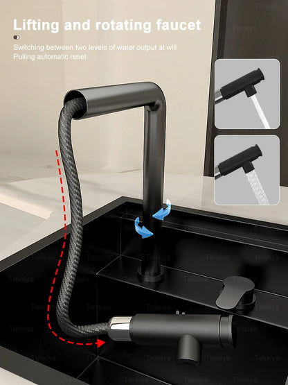 Versteckte Küchen spüle Bar Spüle Kit Klapp hahn Abflussrohr, Drop-In Unterbau Spüle, kleine Edelstahls püle für Workstation RV