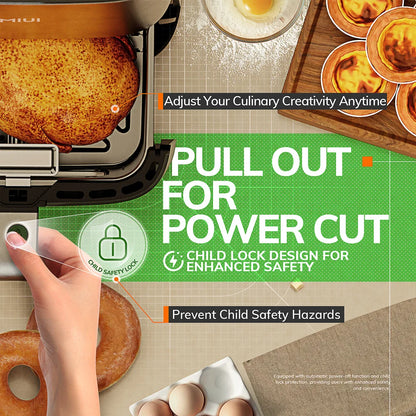 MIUI Air Fryer 5L, Electric Hot Fryer Oven Oilless Cooker with Touch Control & Nonstick Basket & Visible Window, Family Size.