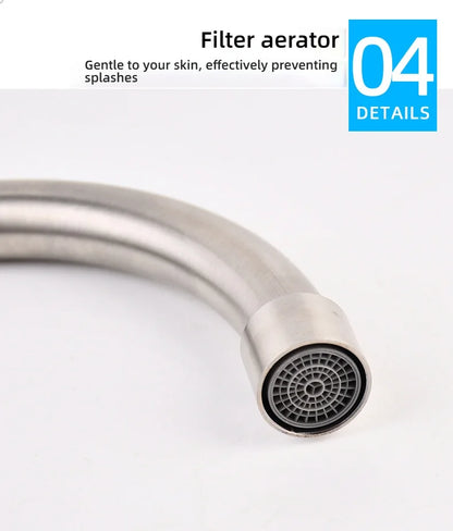 Kitchen Stainless Steel Faucet Wall Mounted Rotate Single Cold Water Sink Tap Household Kitchen Universal Faucet