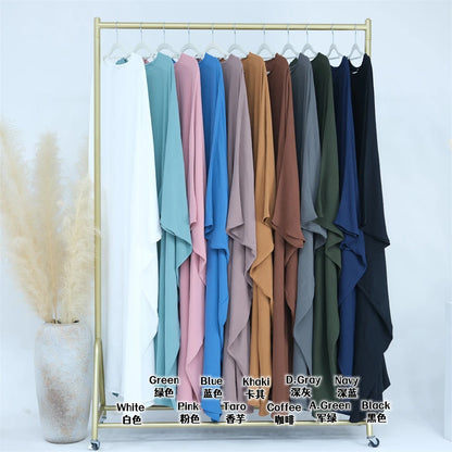 Ramadan Eid Soft Crepe Khimar Batwing Abaya Dubai Islam Muslim Modest African Dresses For Women Kaftan Kebaya Robe Femme Musulma