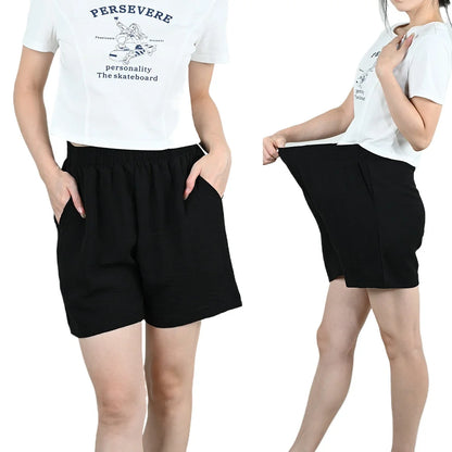 Summer Women Wide-leg Shorts Lady Elastic High Waist Loose Casual Hot Pants Female Large Size Beach Shorts Girls Cargo Trousers.