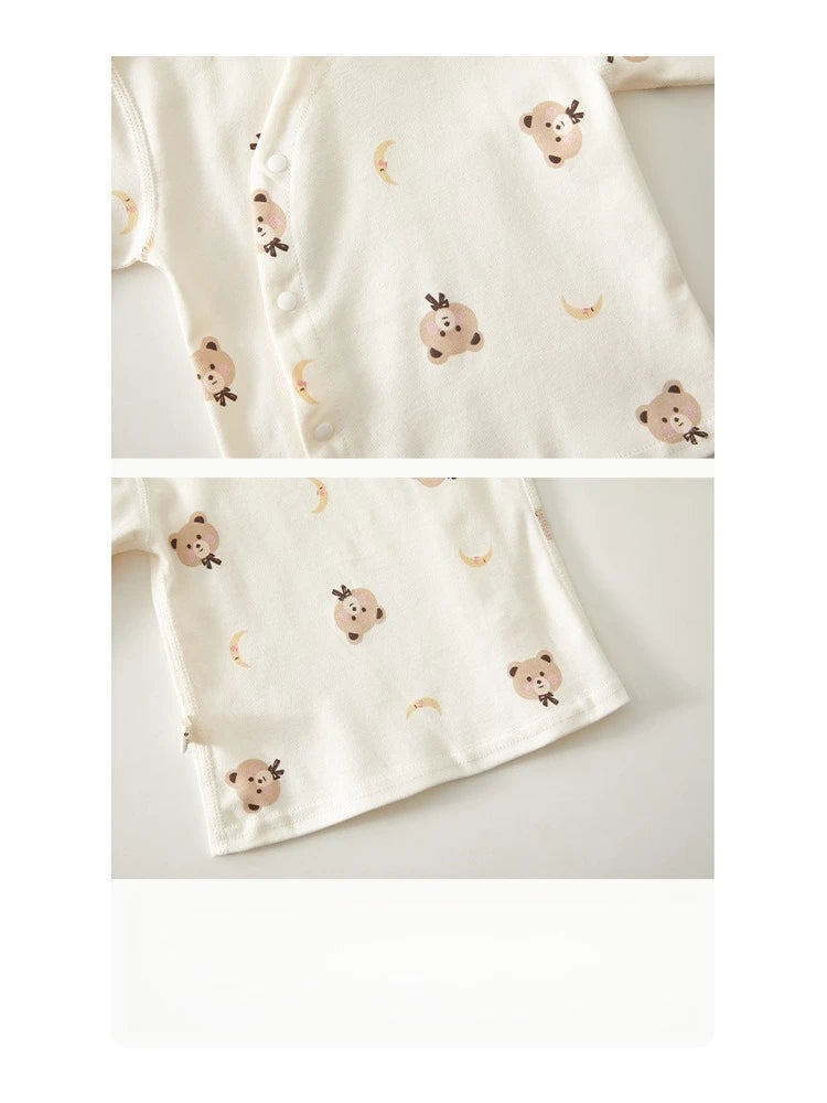 Newborn Baby Base Shirt+pants 2-piece Set Autumn and Winter Cartoon Pure Cotton Top+pants 0-18M Newborn Baby Pajamas