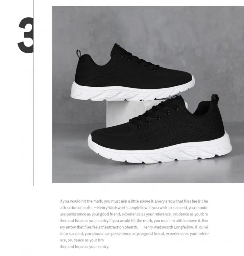 Men's Trendy Lace Up Knit Sneakers Casual Outdoor Athletic Running Walking Gym Shoes.