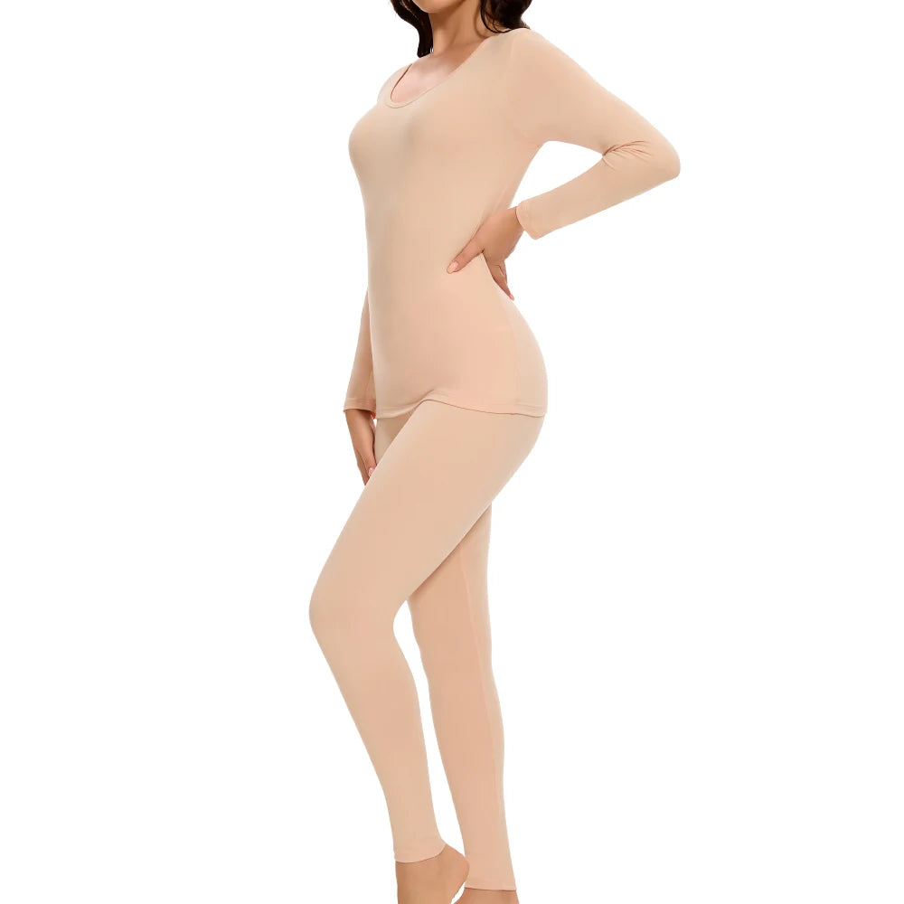 Thermal Underwear Women Autumn Winter Under Layer Clothes New Warm Pajamas Sets for Female 2 Pieces Long John Top Legging
