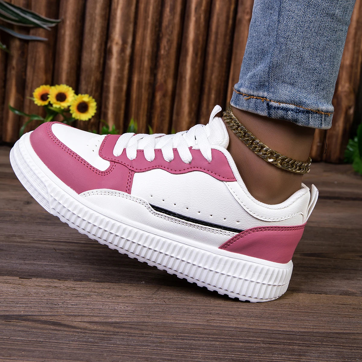 YRZL Leather Sports Women Casual Shoes Lightweight Running Shoes Platform White Sneakers Men Outdoor Breathable Sport Shoes.