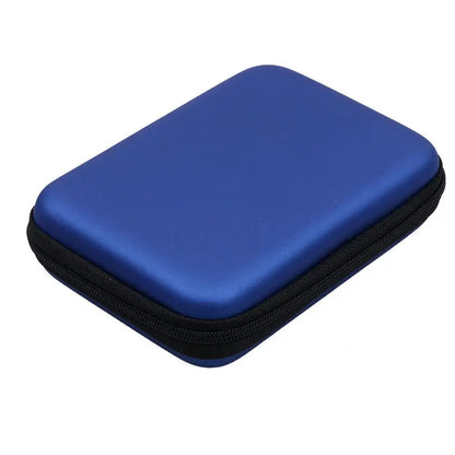 2.5 Inch HDD Box Bag Case Portable Hard Drive Bag for External Portable HDD hdd box case Cable storage Bag Protection Black/Blue.