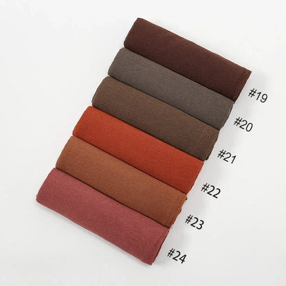 New Crinkle Rayon Hijab Muslim Scarf Women Solid Shawl Big Size Headscarf Islamic Turban Plain Foulard Headband Wrap.
