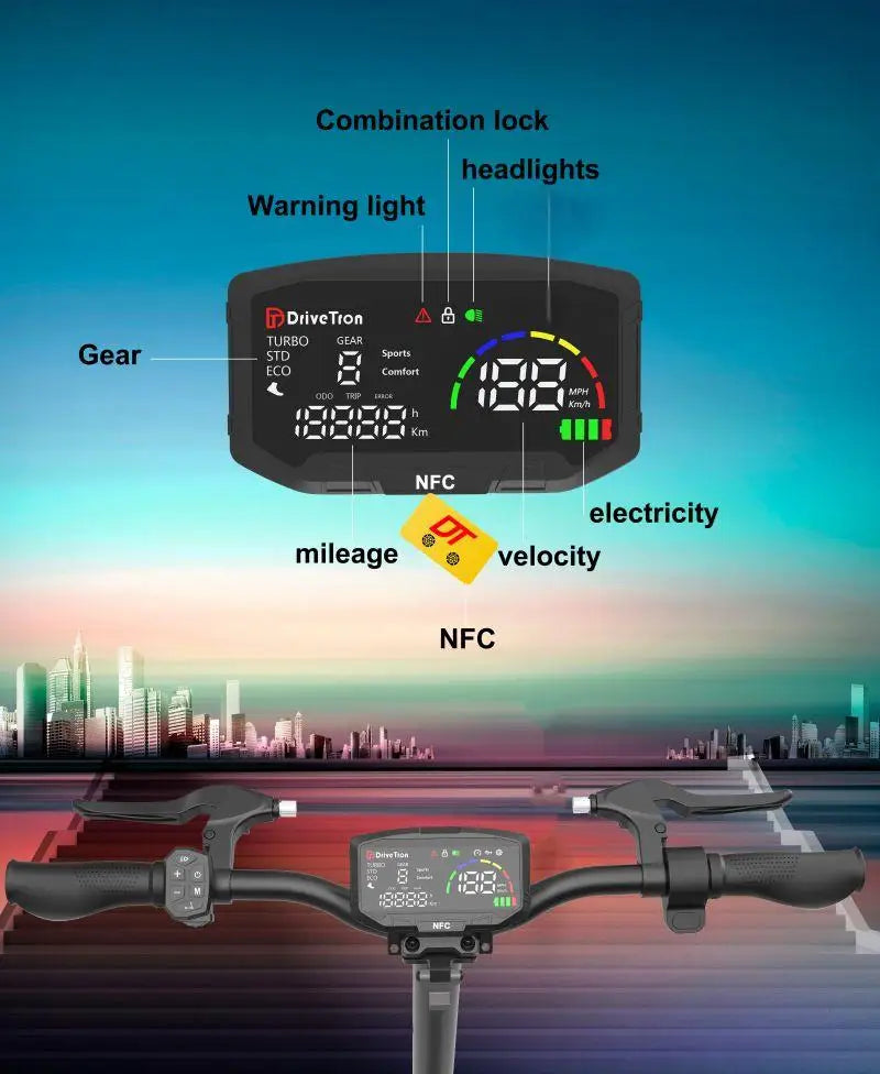 DriveTron DT10 Dual Electric E-Scooter 1400*2W Peak Power 48V20.8AH Battery 10‘’ City Tire Adult Electric Scooter.