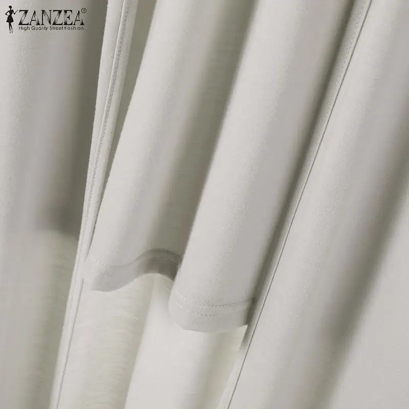 Women Autumn Tracksuits 3pcs Pant Sets ZANZEA Fashion Casual 3-Pieces Sets Solid Tank Tops and Cardigans Wide Leg Trousers Suit.