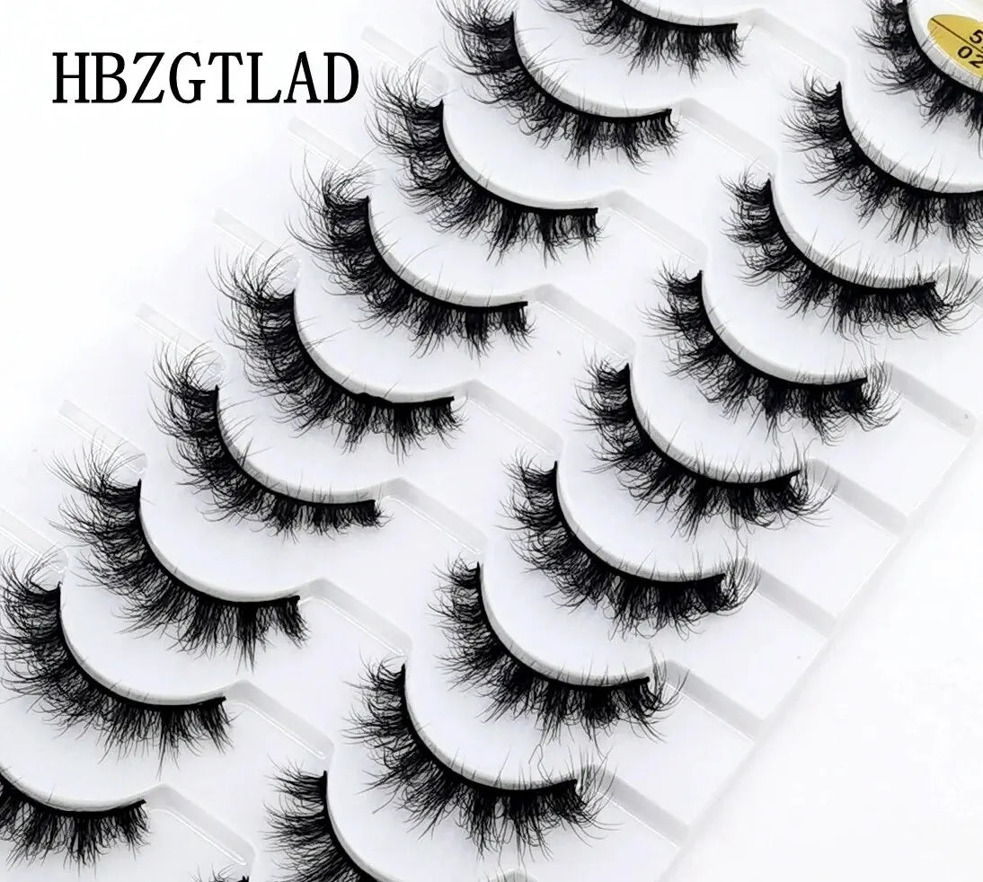 10 Pairs Lashes Fluffy Soft Russian Volumes Mink Lashes 3D Mink Eyelashes Lashes Reusable Fluffy False Lashes Russian Extensions.