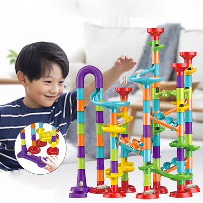 29-142PCS Marble Run Building Blocks Marbles Slide Toys For Children DIY Creativity Constructor Educational Toys Children Gift