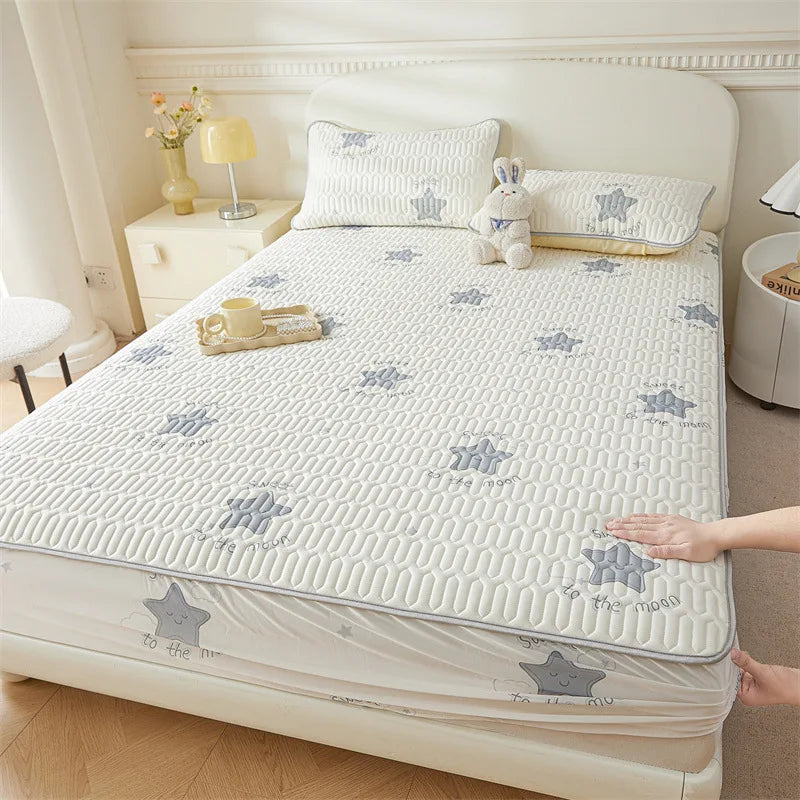 Cartoon Cute Pattern Cooling Fitted Sheet Single Natural latex fabric Soft cushion for Bedding Slow rebound Non-Slip Mattress