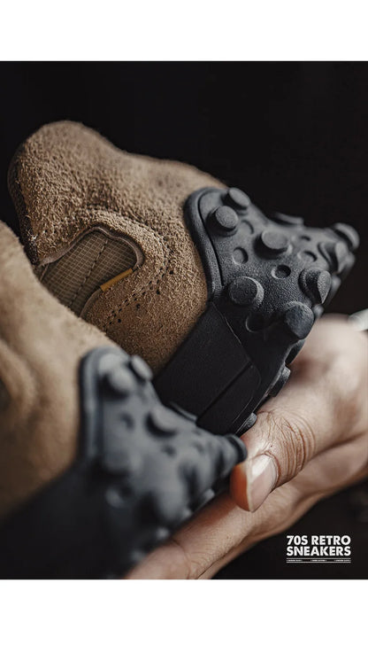 Maden Frühling Vintage Dickbesohlte Patchwork Schwarze Sneakers Lässige atmungsaktive Joggingschuhe Low-Top-Schnürschuhe Sportliche Sommerschuhe