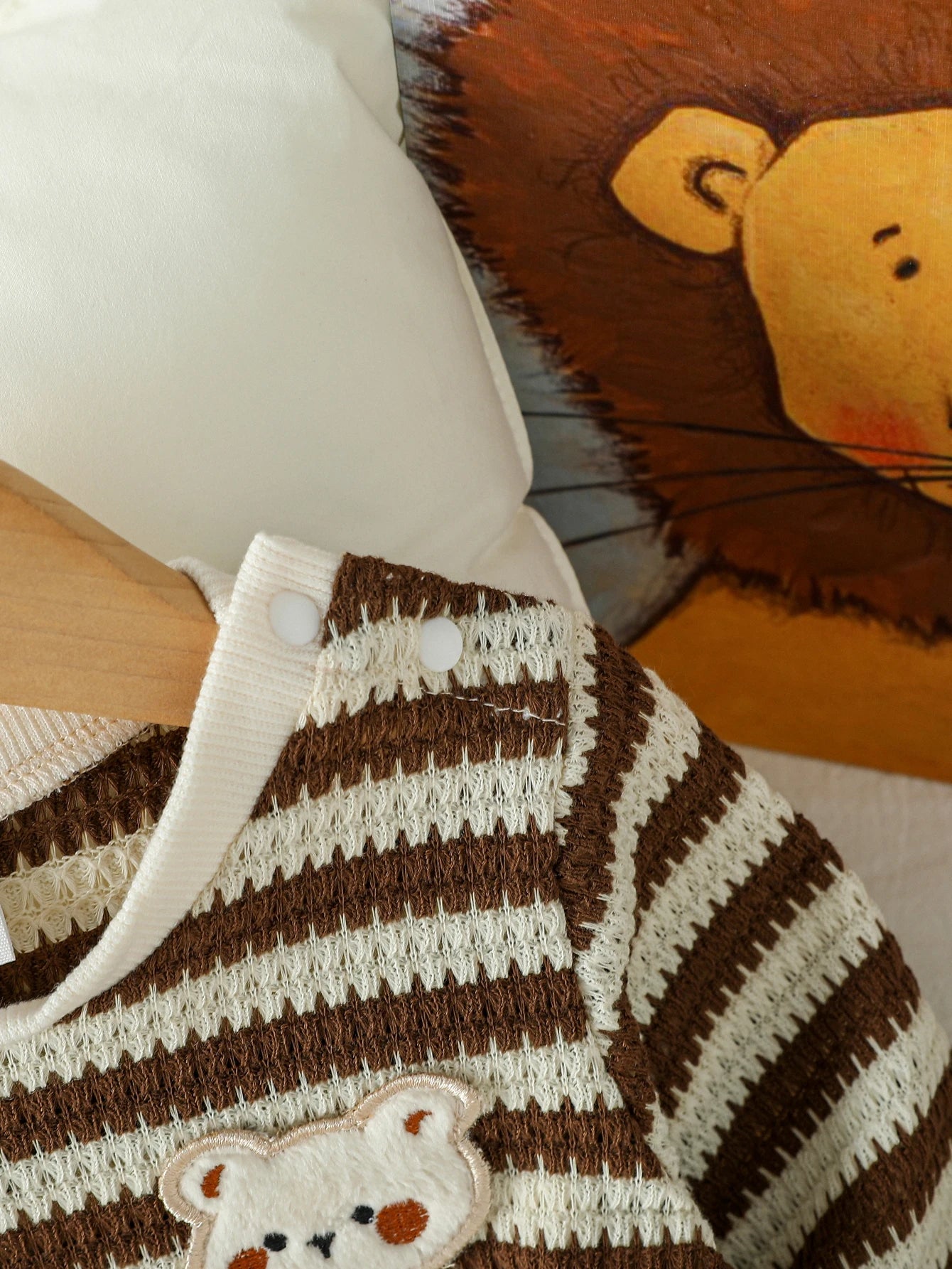 2Pcs Baby Neue Stil Mode Jungen Herbst Langarm Top Mit Gestreiften & Feste Hosen Mit Bär 1-3Y casual Daliy Tragen Kleidung Set.