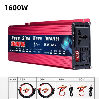 Pure Sine Wave Inverter 12V 220V 24V 110V 1000W 2000W 3000W 4000W 5000W DC To AC Portable Power Converter Car Solar Inverter