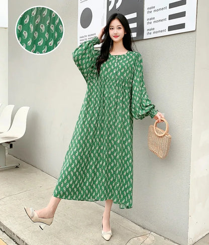 Kleid Frauen Kleidung plus Größe Frühling Sommer böhmischen Strand koreanischen Stil Blumen Vintage Vestidos Robe lose Kleider übergroß.