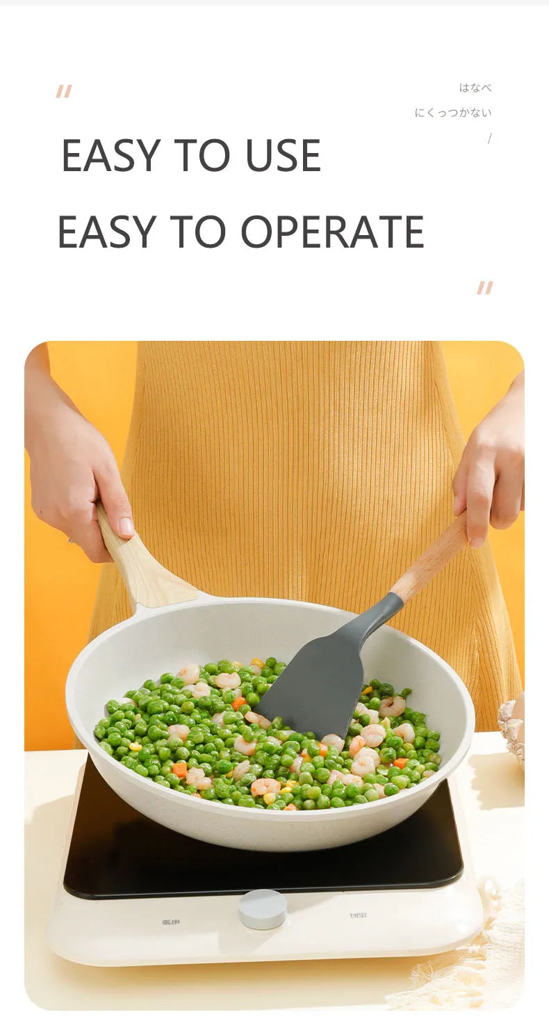 Durable Frying Pan Wok Pan Non-stick Ceramic Pot Induction Gas Stove Universal Cookware Steak Cooking Saucepan Nonstick Pan.