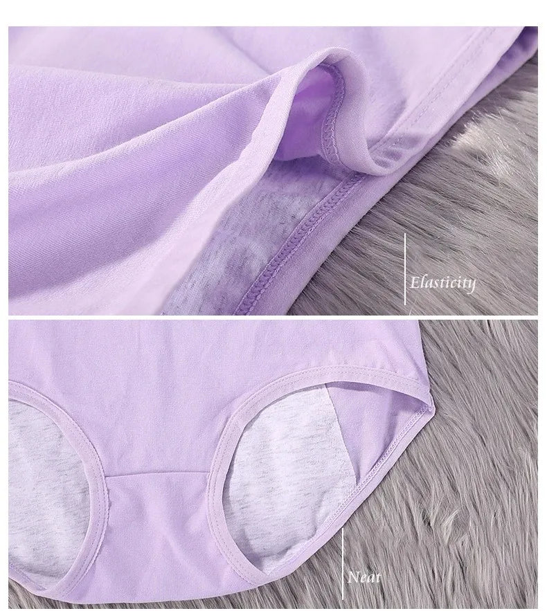 2pcs Girl Menstrual Panties Women's Physiological Briefs Ladies Period Leak Proof Panty High Waist Cotton Underwear.