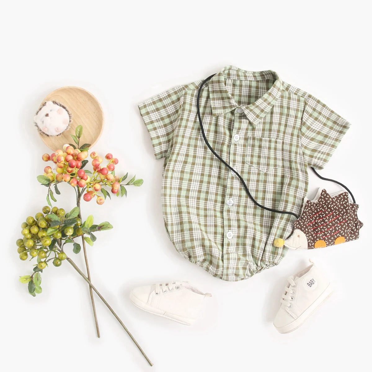 Sanlutoz Baumwolle Baby Jungen Bodys Mode Neugeborenen Kleidung für Baby Jungen Kurzarm Sommer Baby Kleidung Plaid