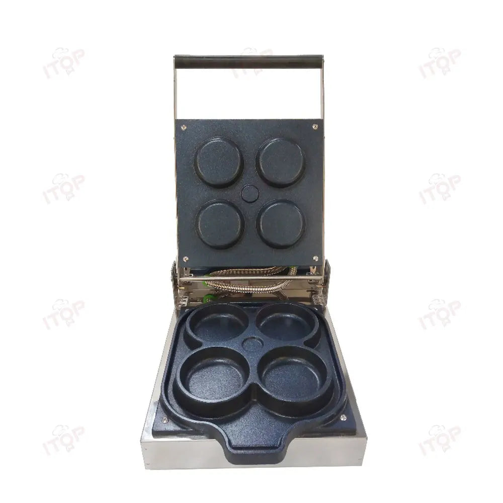 ITOP DM-4P Electric Mini Pizza Waffle Maker Tortilla Waffle Oven 4pcs Round Mold Electric Oven Round Pancake Machine.