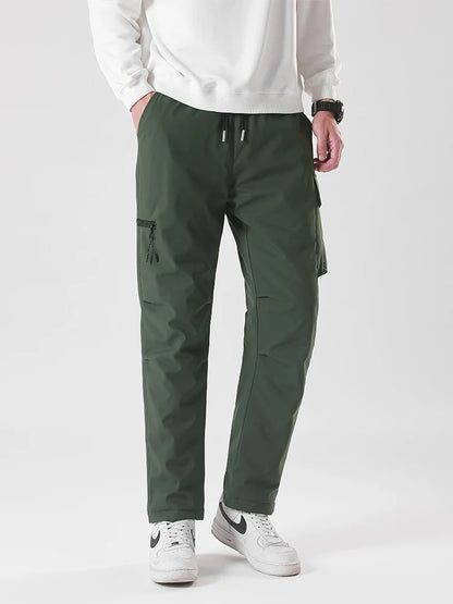 Winter Padded Pants Men 90% White Duck Down Padding Warm Cargo Pants Waterproof Windproof Snow Cold Thermal Down Trousers.