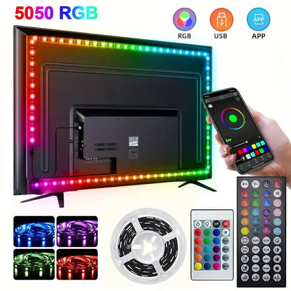 Smart Led Streifen Licht 5050 RGB USB 5V Bluetooth APP Fernbedienung Led Band Diode Flexible Band Lampe für TV Festival Hintergrundbeleuchtung.