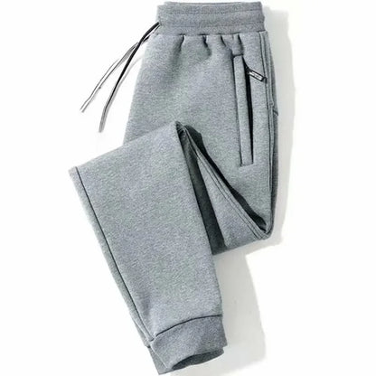 Men's Loose-Fit Fleece-Lined Long Casual Pants Autumn/Winter 2024 Spring/Autumn Korean Style Straight-Leg Pants For Youth.