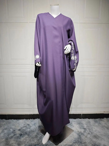 Siskakia Ramadan-Dubai Embroidery Cardigan abaya For Muslim Women's With Hijab Kebaya Moroccan stylish Elegant Clothing.