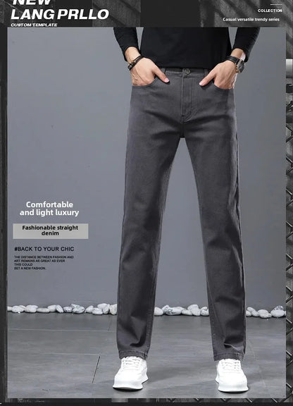2024 herbst/Winter Neue männer Jeans Business Lose-Fit Gerade Bein Hohe Taille Baumwolle Casual Trendy hosen