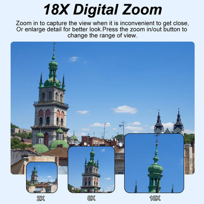 Ourlife AC600 Digital Camera 4K 64MP UHD Cameras 18X Digital Zoom 180° Flip Screen Vintage Vlogging Camera for YouTube Autofocus.