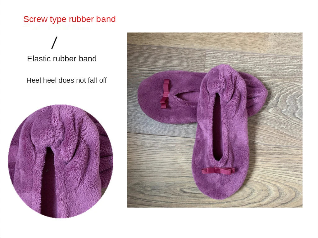 Home Slipper Women Winter Warm Indoor Floor Shoes Flat Fluffy Lazy Female Black house Ballerina Slipper Socks dancing Flipflop.