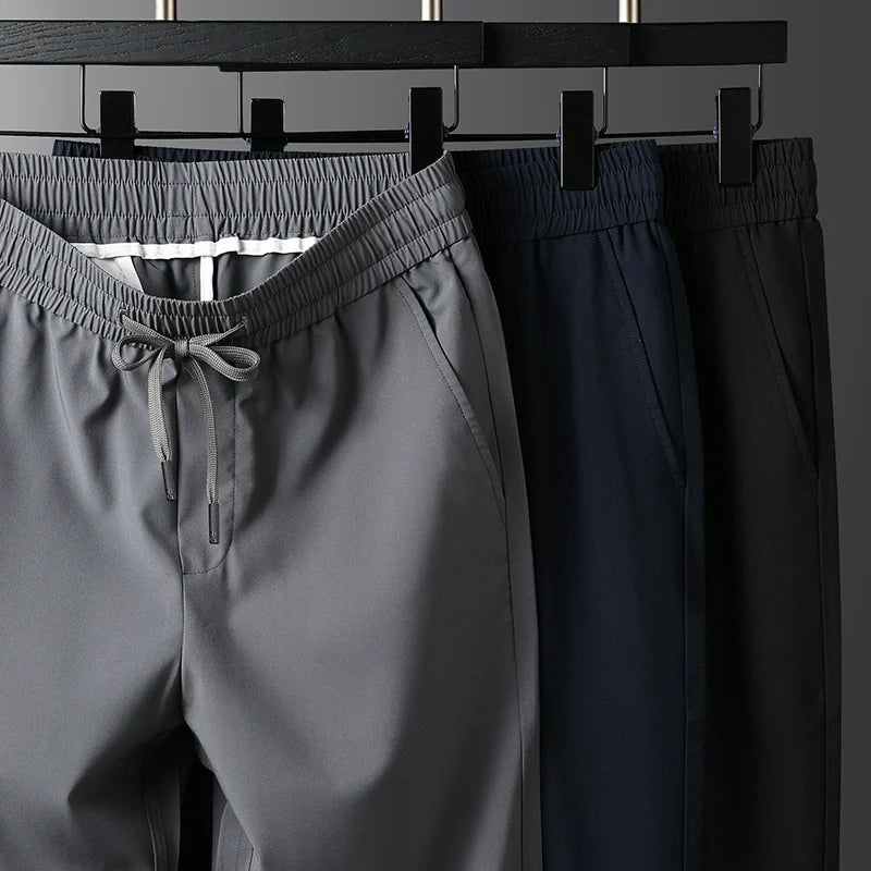 Schnell trocknende Herrenhose, Kordelzug, elastische Taille, Freizeithose, lockere gerade Hose, Sommermode, trendig.