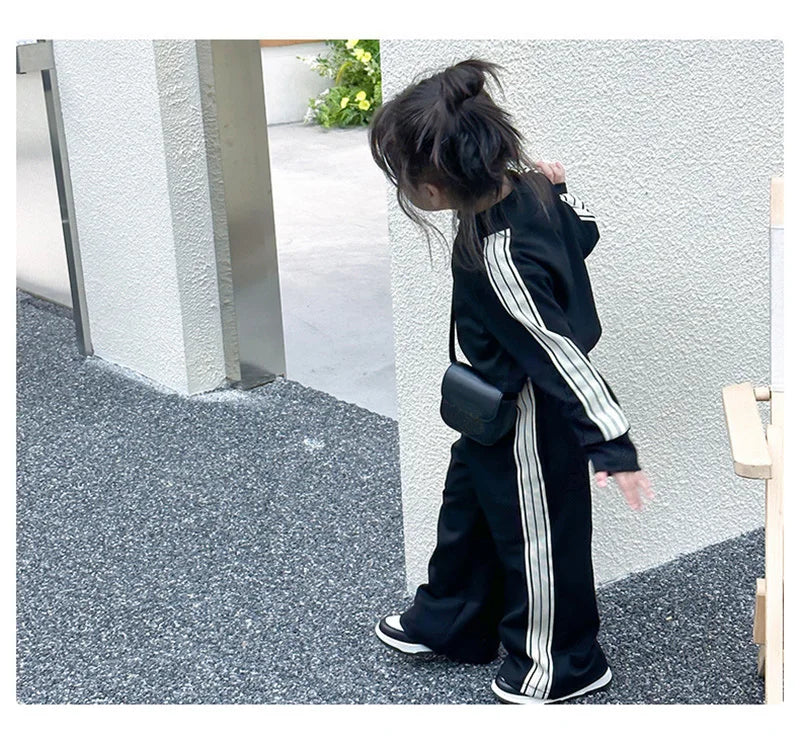 Girls Spring Sets Toddler New Autumn Sports Casual Suits Kids Long-sleeved Jacket+Pants 2Pcs Outfits Children Loose Clothing Set