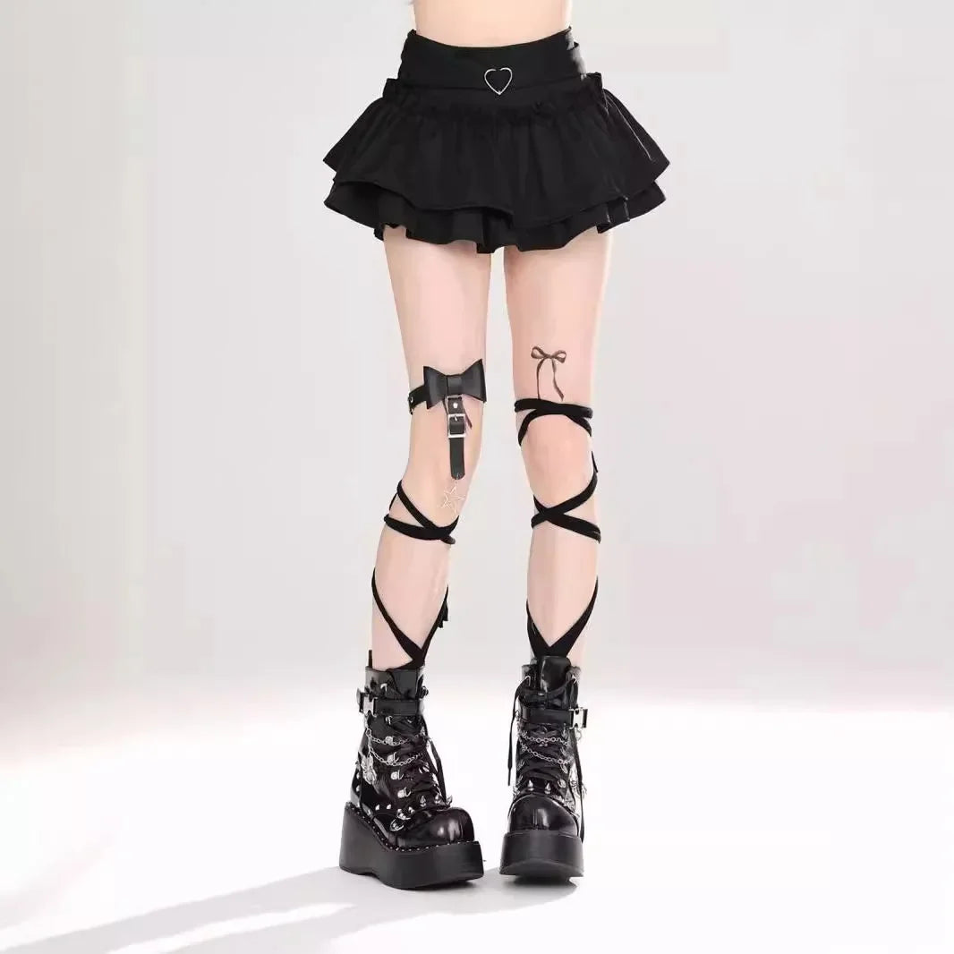 Pink A- line Mini Skirt Women's Summer 2024 New Style Puffy Slimming Cake Skirt A- line Pleated Dress Lightweight Fashion.