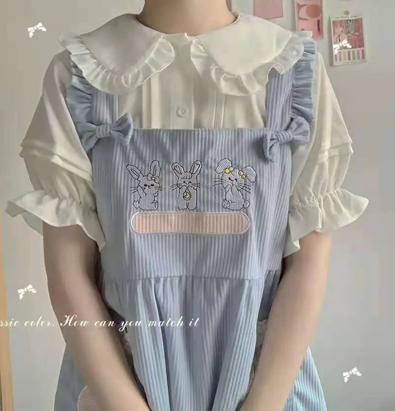 Shirts Women Japanese Style Pure Slim Summer Kawaii Schoolgirl Jk Daily Blusas Short Sleeve Casual Preppy Mujer Peter Pan Collar.