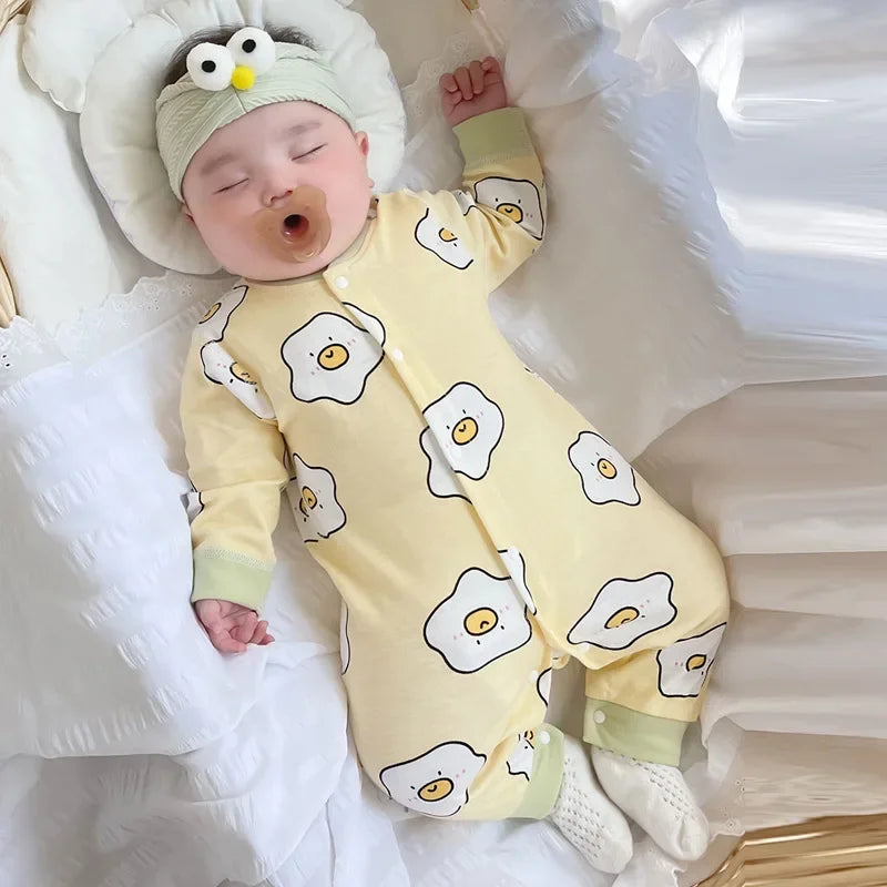 Baby-Body, Baumwolle, bedruckt, langärmelig, für Jungen und Mädchen, für Kleinkinder, Komfort, Creeper, Einteiler, Frühling und Herbst.