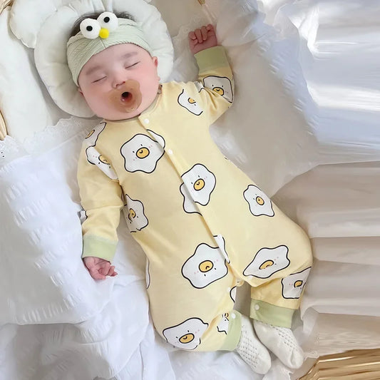 Baby-Body, Baumwolle, bedruckt, langärmelig, für Jungen und Mädchen, für Kleinkinder, Komfort, Creeper, Einteiler, Frühling und Herbst.