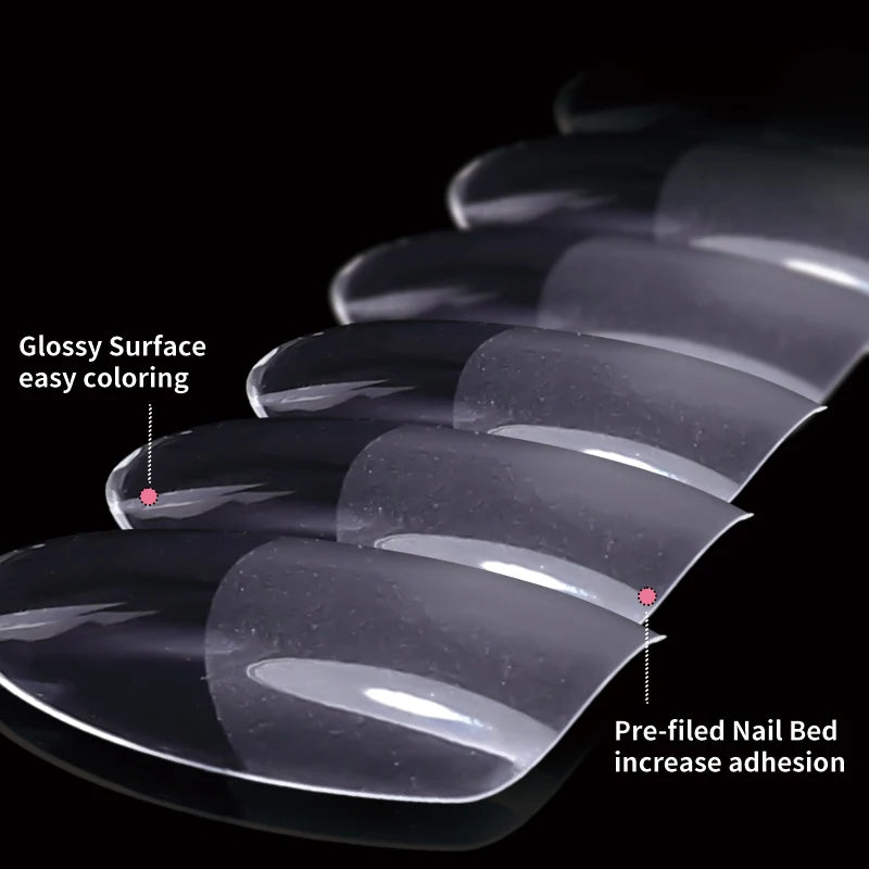 Fake Nail Press on Tips for Nails Extension Full False Acrylic Finger Short Artificial American Capsules Long Soft Gel Almond.