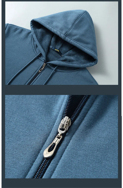 Big Size Hoodie Men Hood Long Sleeve Sweatshirt Male Zip-up Loose Cotton Fleece-lined Casual Top Zipper Large Fat Plus 10XL 12XL