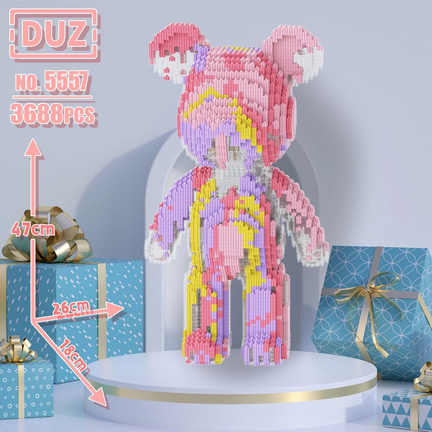 Oversized Violents Bear Building Blocks Assembled Toys DIY Adult Educational Children's Toys Birthday Gift Model Dolls Toys.