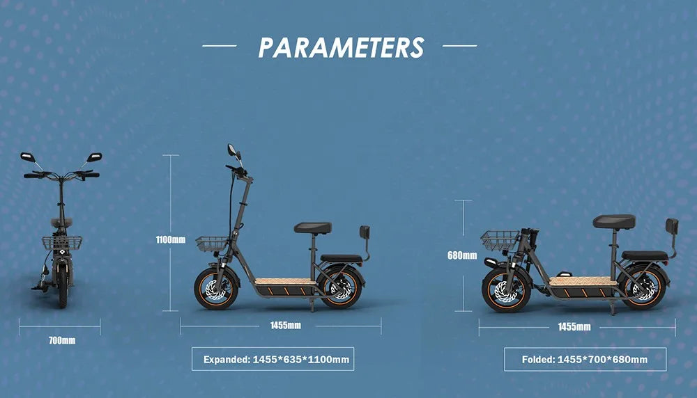 KuKirin C1 Pro Adult Electric Scooter With Seat 14" Tire 500W Motor 48V 26Ah Battery 45km Max Speed Electric Motorcycle.