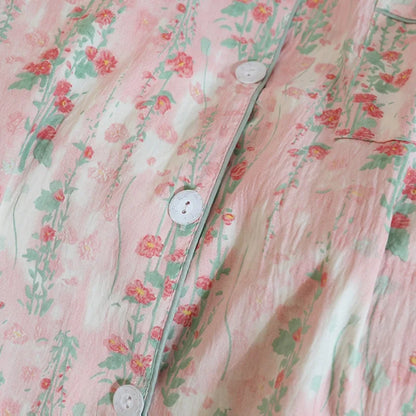 Autumn and Winter Pajamas Women Long Sleeve Pants Cardigan Sweet Print Cartoon Student Plus Size Loungewear Two-Piece Set.