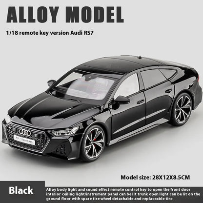 1:18 Key Remote Control Version AUDI RS7 Alloy Sports Car Model Diecast Metal Racing Vehicle Car Model Sound Light Kids Toy Gift